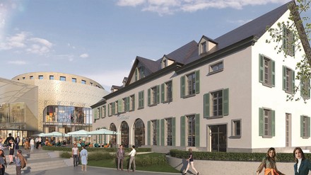 Voraussichtlich Ende des Jahres wird die „Alex Dreiländergalerie“ ins Zollhaus vor dem Shoppingcenter Dreiländergalerie in Weil am Rhein einziehen. (Foto: © Cemagg)
Zollhaus vor dem Shoppingcenter Dreiländergalerie in Weil am Rhein