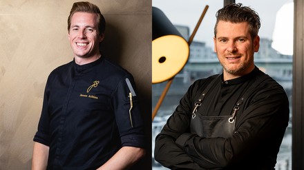 Die beiden Spitzenköche Daniel Gottschlich (rechts) und Jeroen Achtien (links) veranstalten ein gemeinsames Four-Hands-Dinner. (Fotos: © Ox & Klee) Daniel Gottschlich und Jeroen Achtien