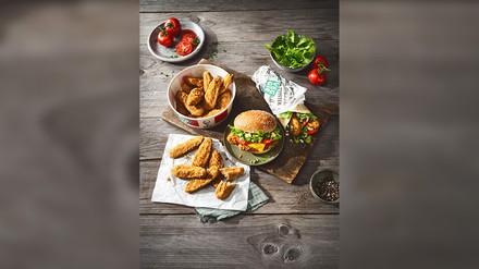 Kentucky Fried Chicken bietet seinen Gästen jetzt auch eine Auswahl an vegetarischen Produkten. (Foto: © KFC Deutschland)
Vegetarische Produkte bei Kentucky Fried Chicken
