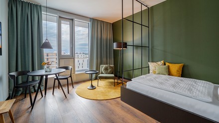 Der Fokus des Black F liegt auf Langzeit-Buchungen. (Foto: © Jessica Hath)
Black F Serviced Apartment Studio S