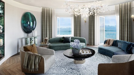 Die Presidential Suite im neuen Mandarin Oriental Palace in Luzern (Foto: © Jestico + Whiles)
Presidential Suite im neuen Mandarin Oriental Palace
