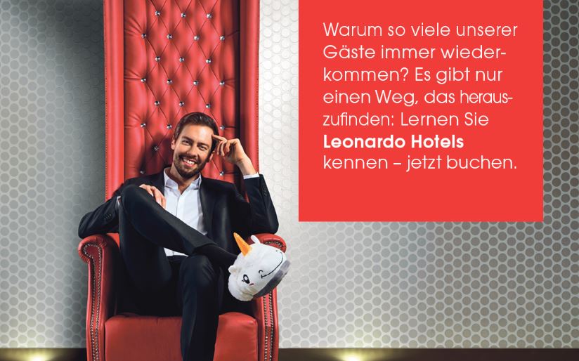 Die neue Werbekampagne der Leonardo Hotels: Warum so viele unserer Gäste immer wiederkommen? Es gibt nur einen weg, das herauszufinden: Lernen Sie Leonardo Hotels kennen - jetzt buchen.